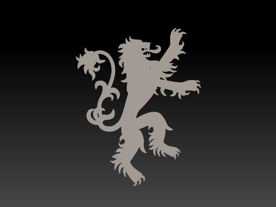 Coat of arms lion Lannister house Game of Thrones 3D print model_6