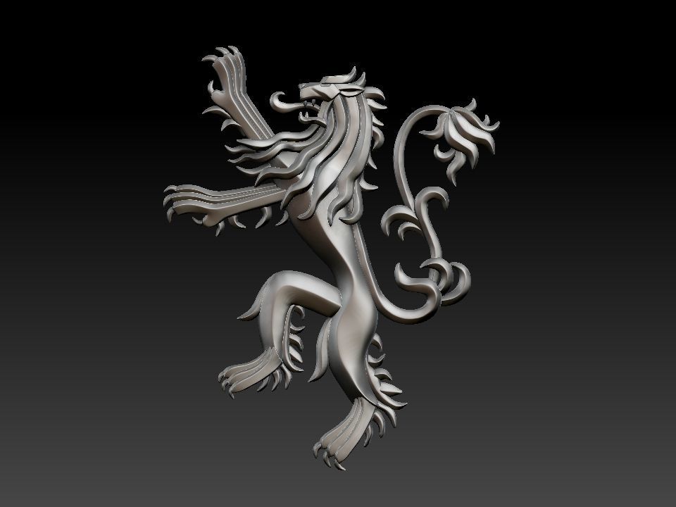 Coat of arms lion Lannister house Game of Thrones 3D print model_25