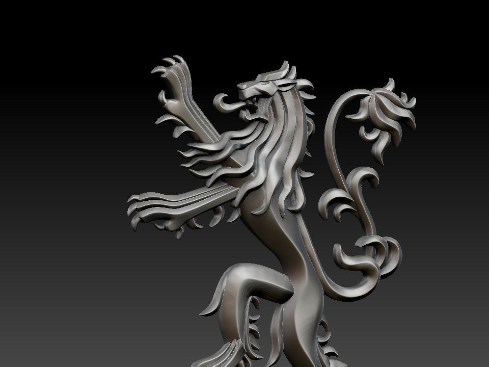 Coat of arms lion Lannister house Game of Thrones 3D print model_8
