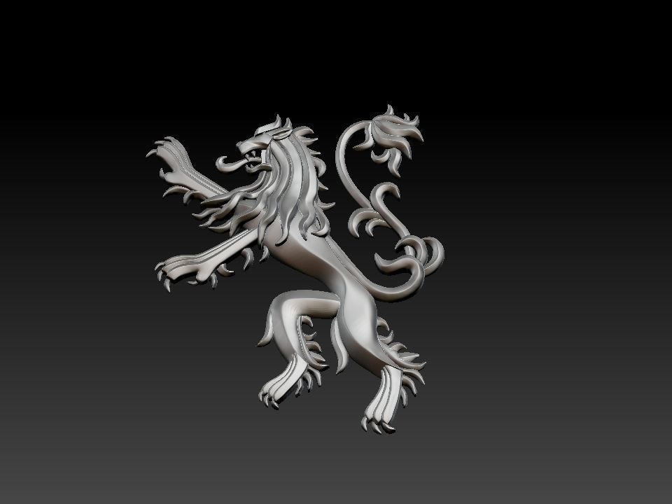 Coat of arms lion Lannister house Game of Thrones 3D print model_11