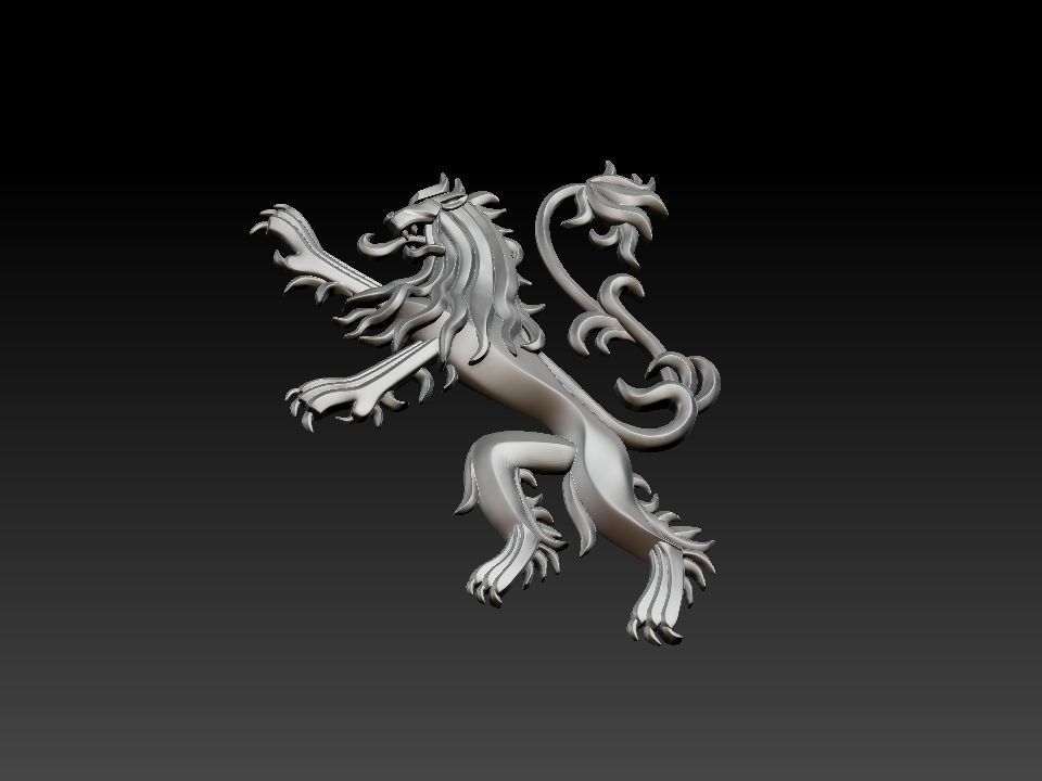 Coat of arms lion Lannister house Game of Thrones 3D print model_17