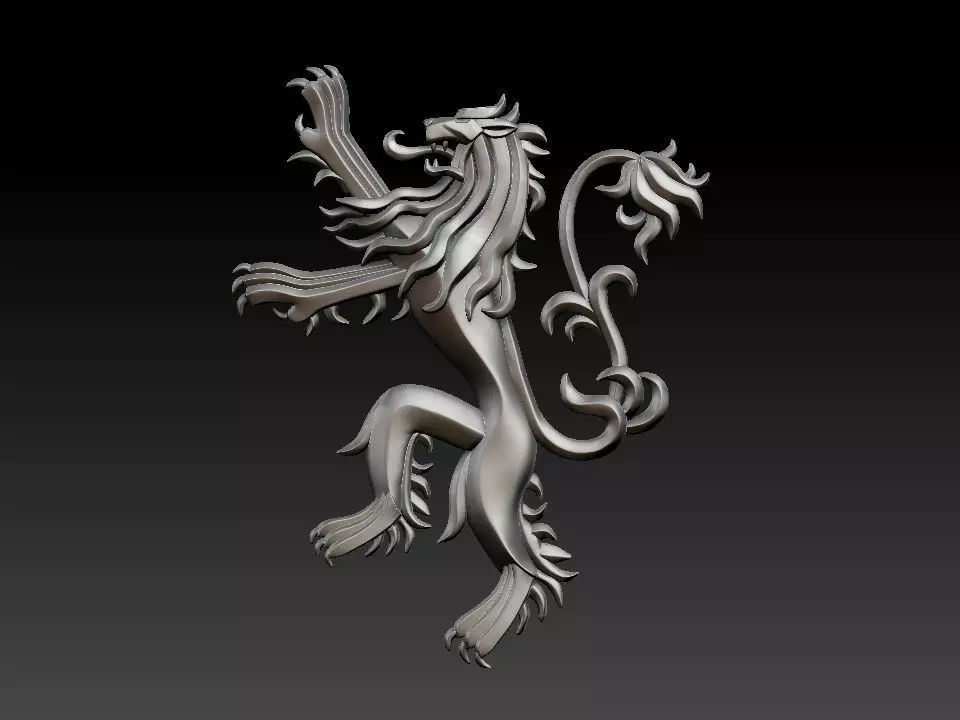 Coat of arms lion Lannister house Game of Thrones 3D print model_0