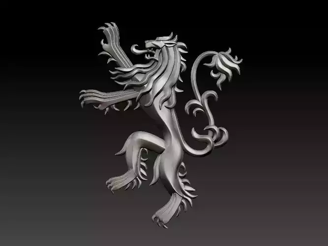 Coat of arms lion Lannister house Game of Thrones 3D print model