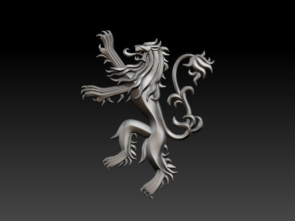 Coat of arms lion Lannister house Game of Thrones 3D print model_7