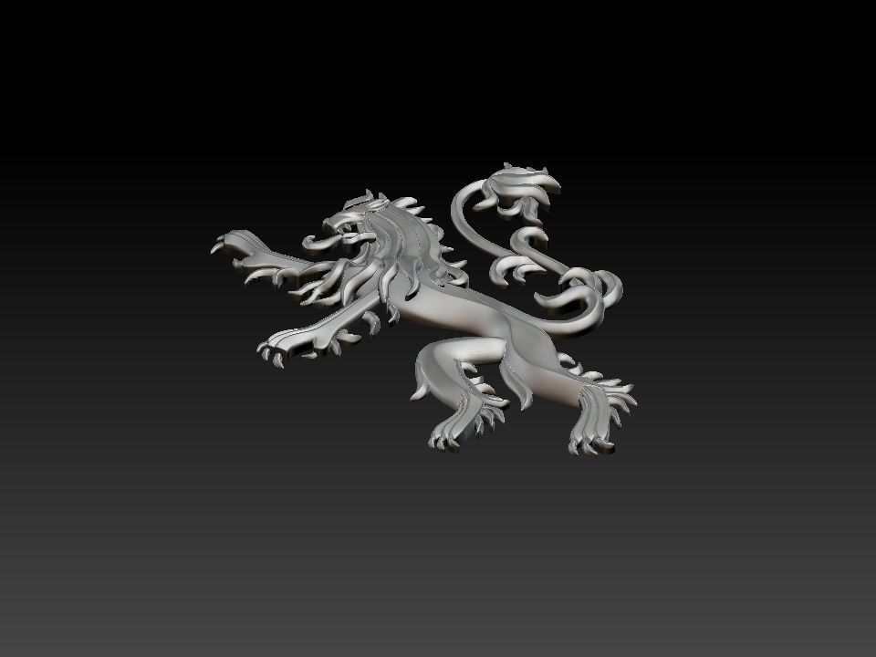Coat of arms lion Lannister house Game of Thrones 3D print model_14