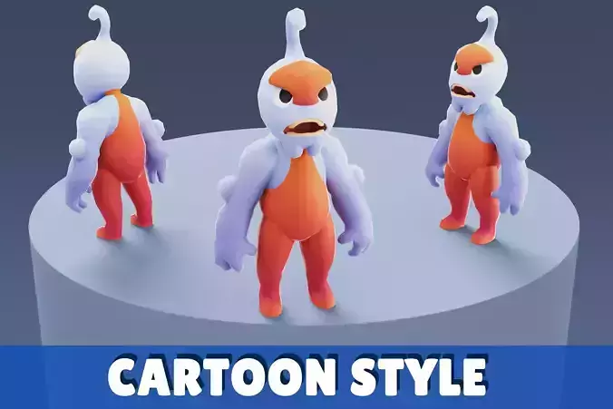 Cartoon Characters - Medium Wrestler Warrior Low-poly 3D model