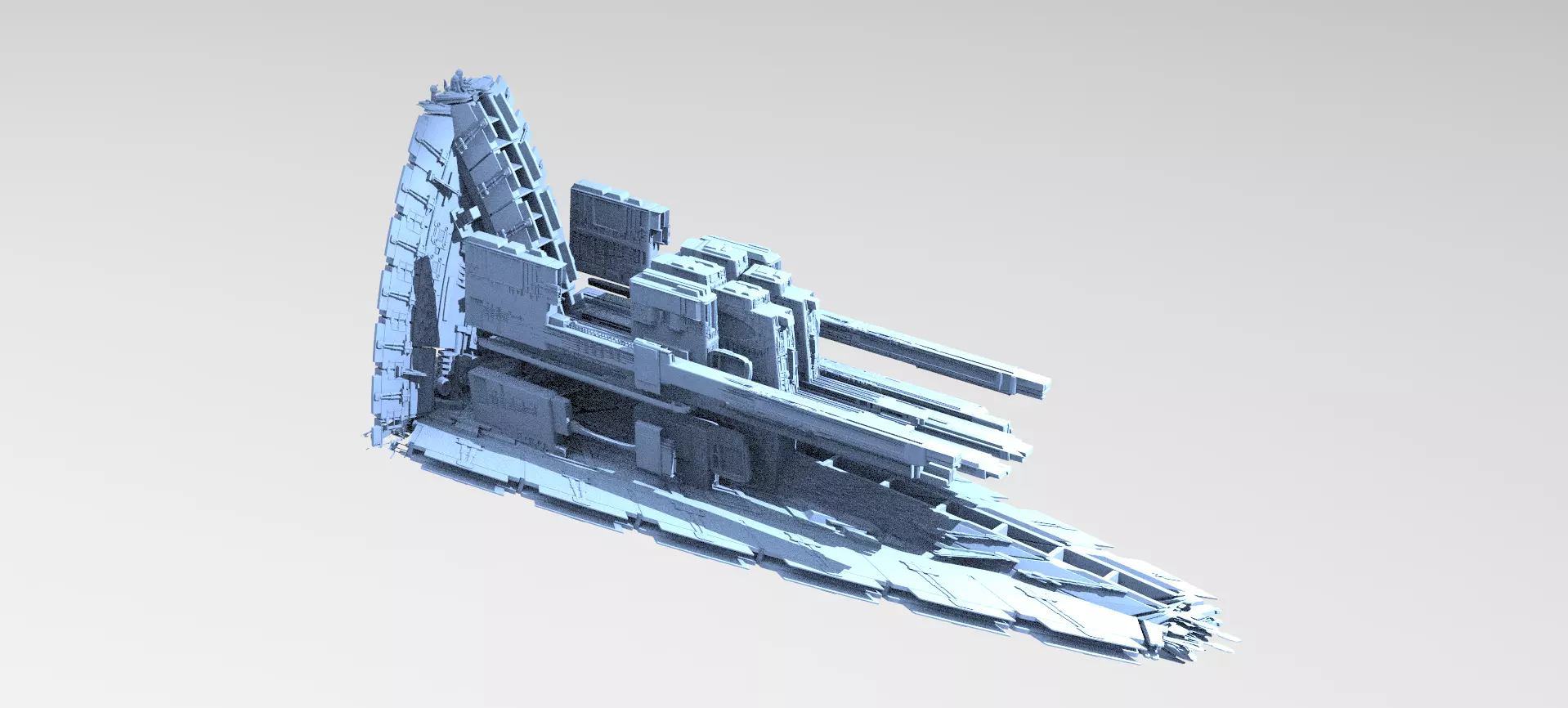 Sci-fi Alien Freighter 2 3D model_0