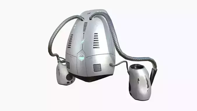 Jetpack I07 Light Steel - SciFi Character Design Low-poly 3D model