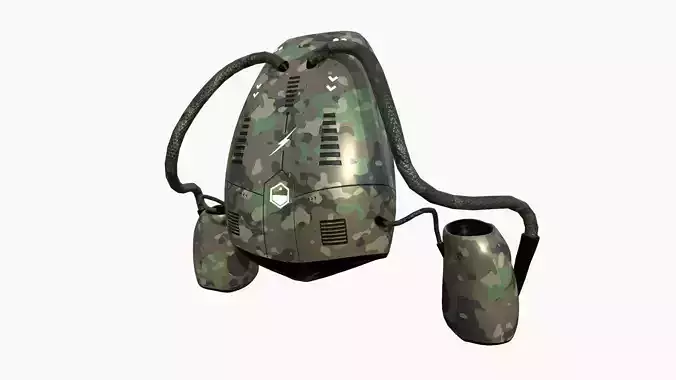 Jetpack I08 Green Camouflage - SciFi Character Design Low-poly 3D model