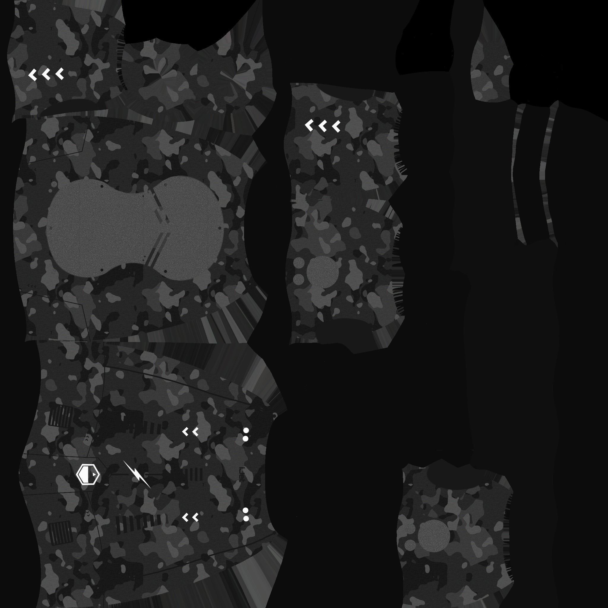 Jetpack I09 Black Camouflage - SciFi Character Design Low-poly 3D model_21