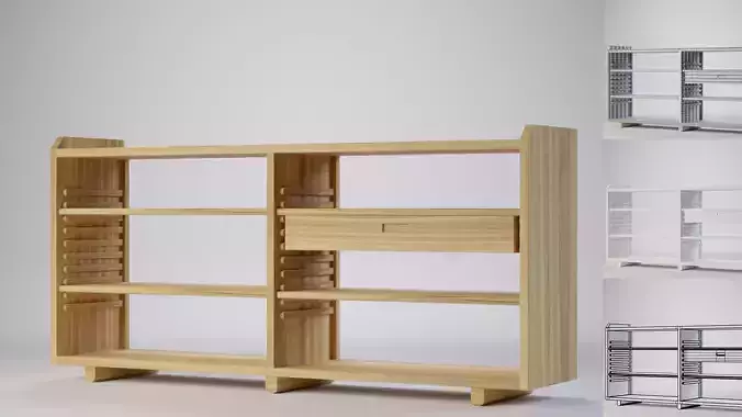 Ventura notched bookshelf 160x36x76