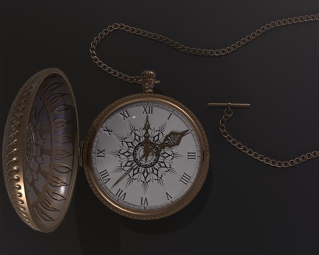 Pocket  vintage watch 3D model