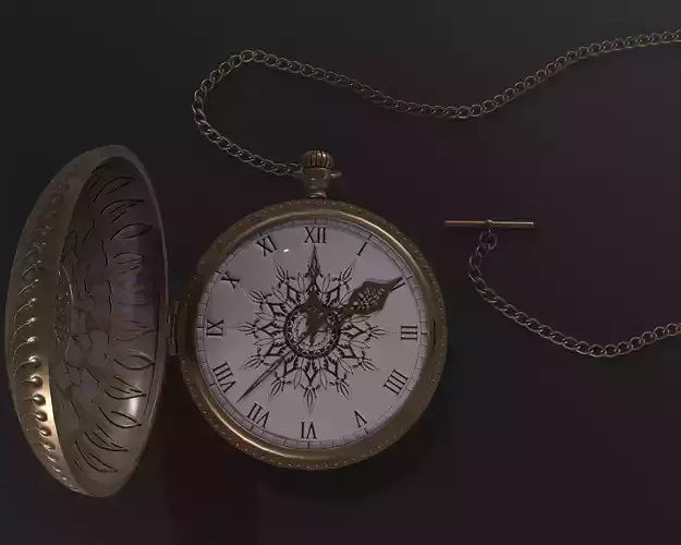 Pocket  vintage watch 3D model