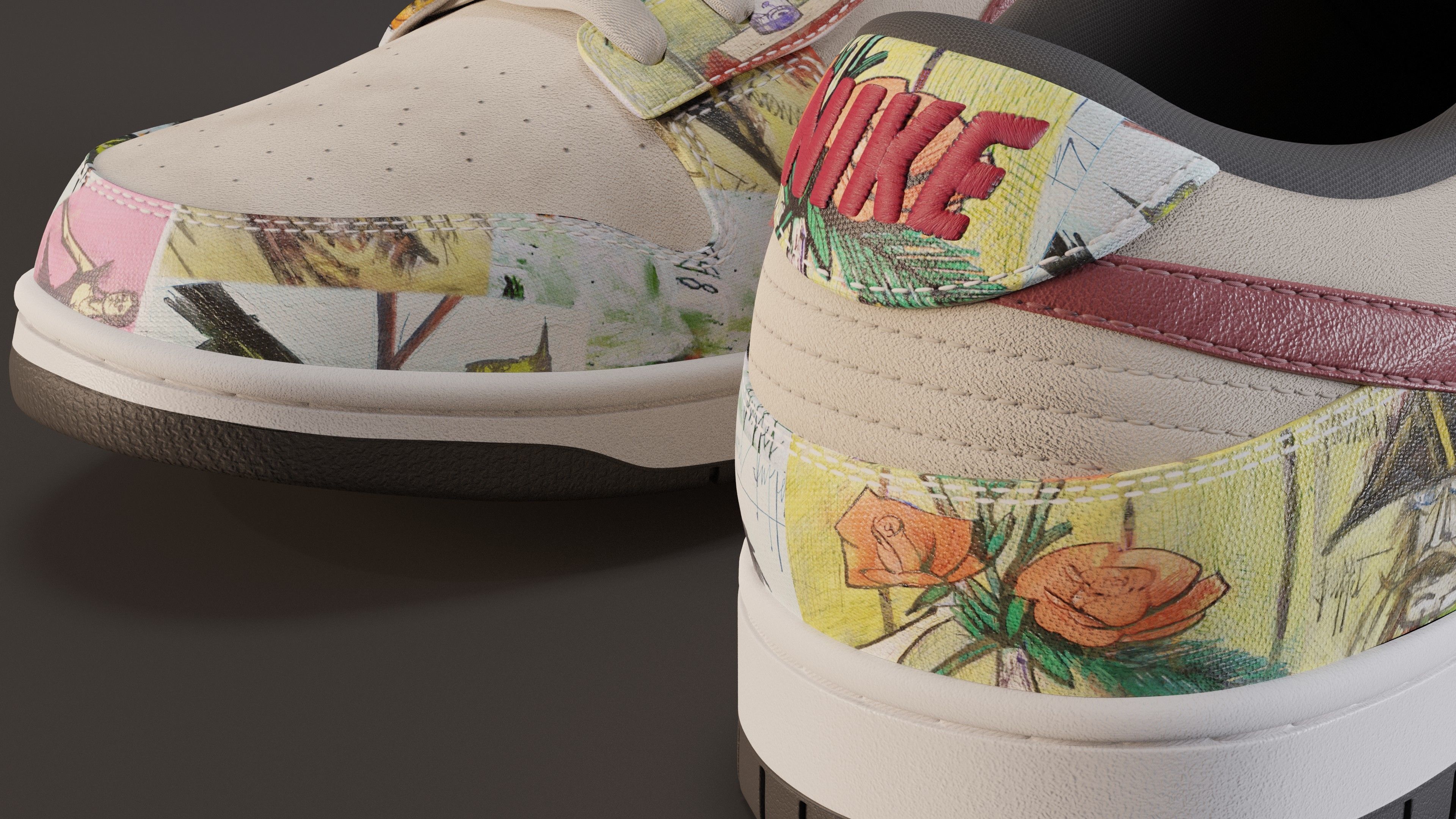 Nike Dunk SB Pro Paris Low-poly 3D model_4