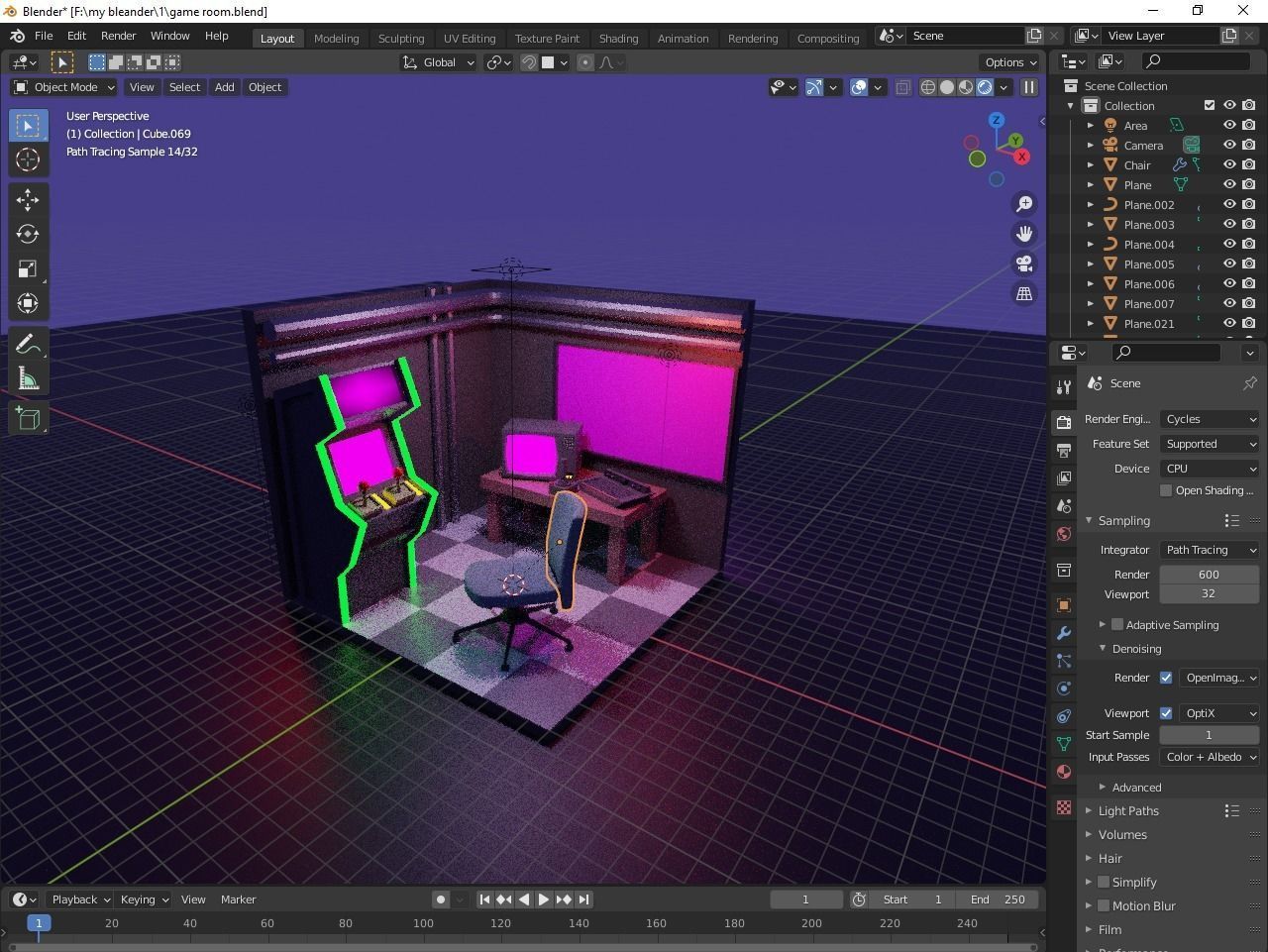 Gaming room 3D model_4