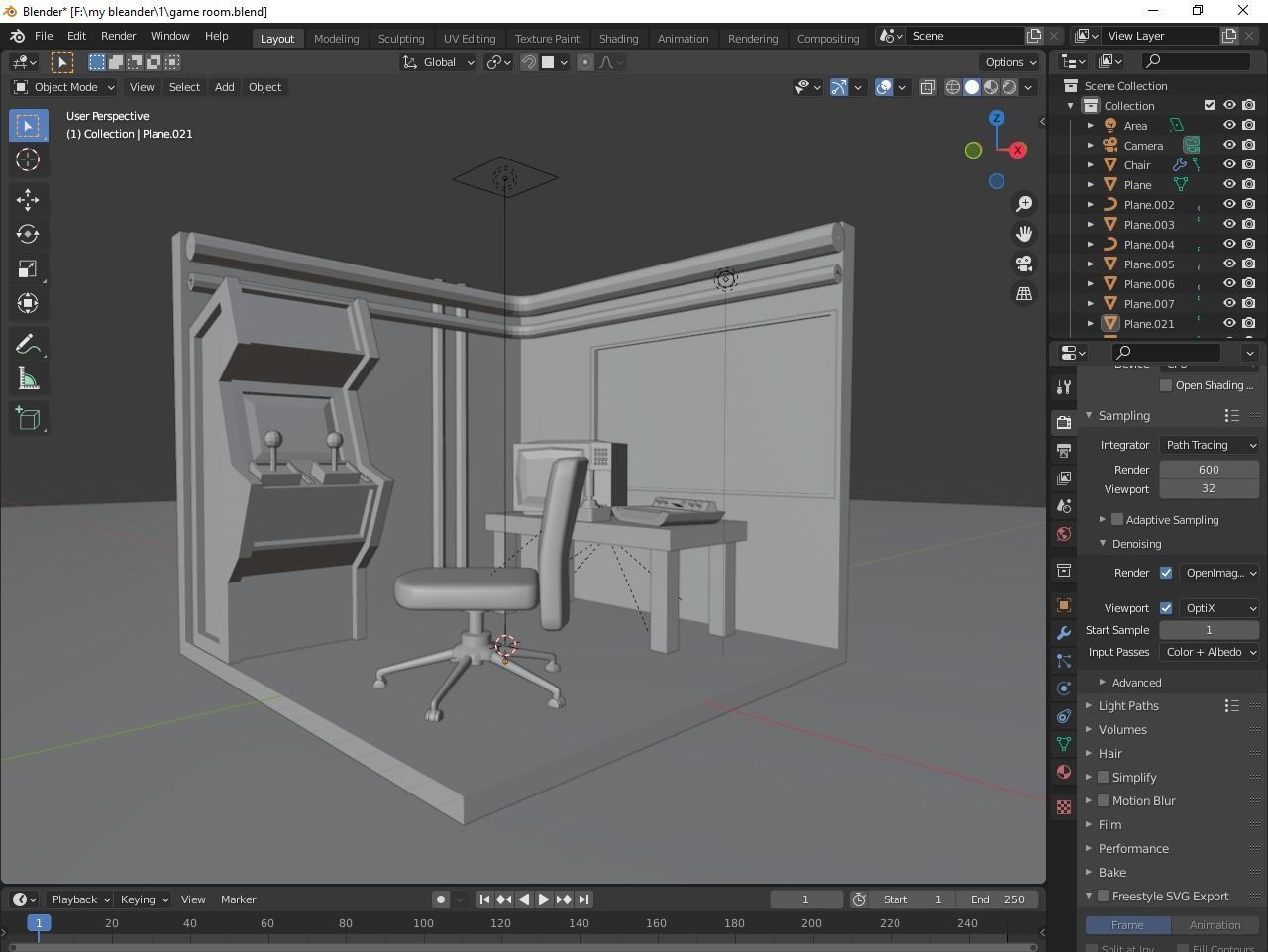 Gaming room 3D model_3