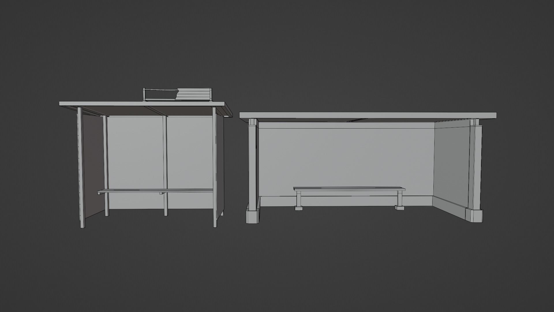 Bus Stops Low-poly 3D model_13