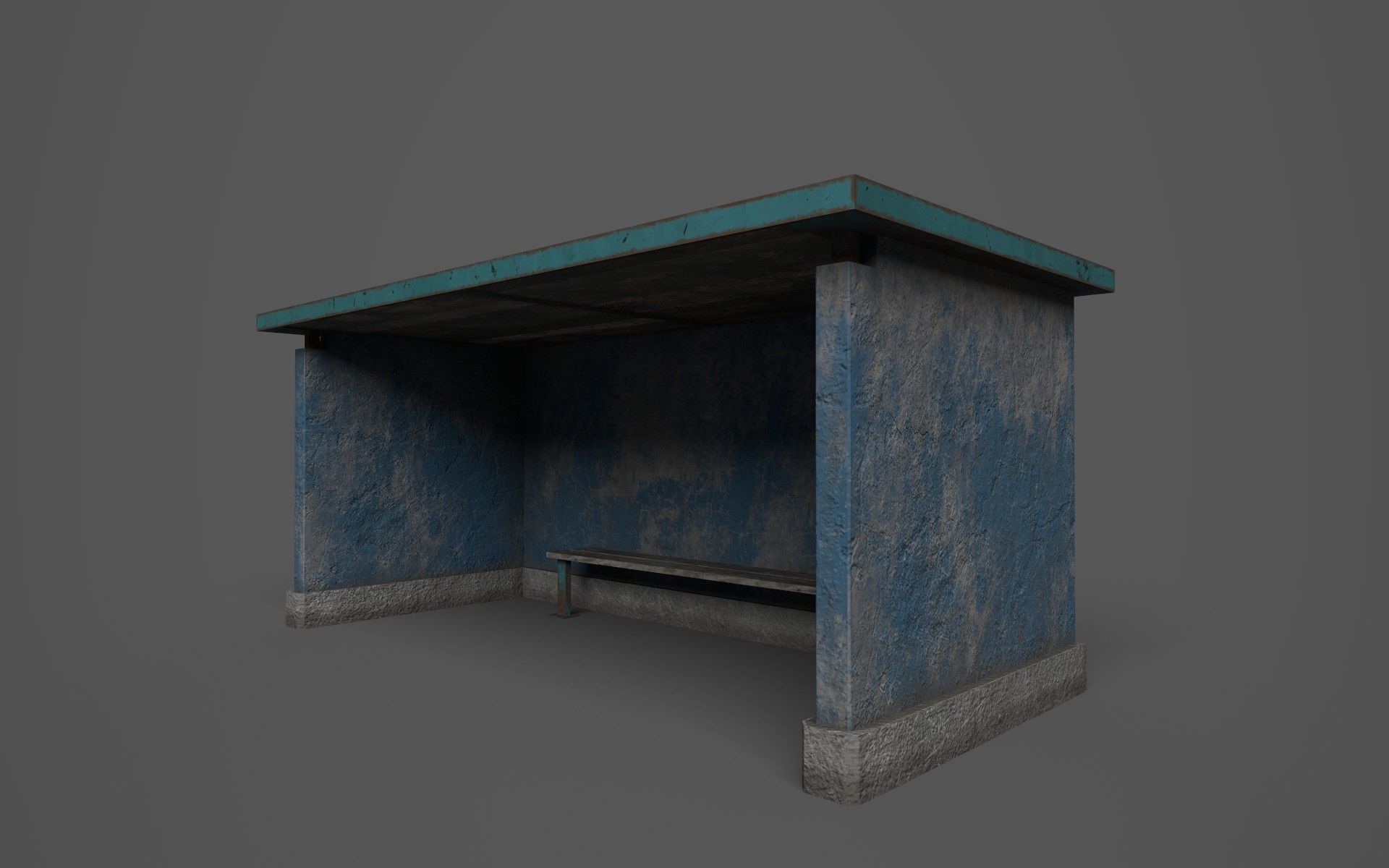 Bus Stops Low-poly 3D model_1