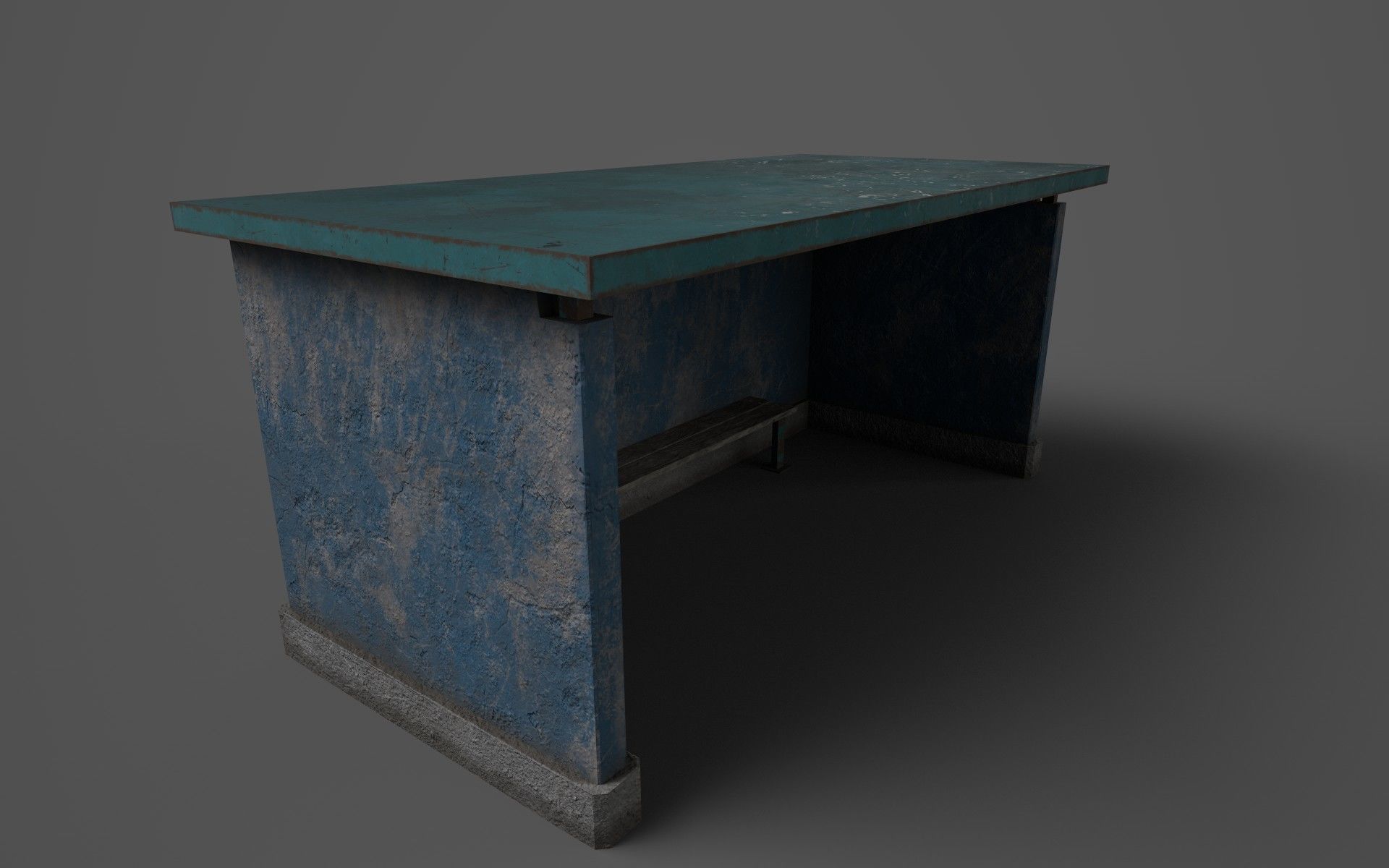 Bus Stops Low-poly 3D model_2