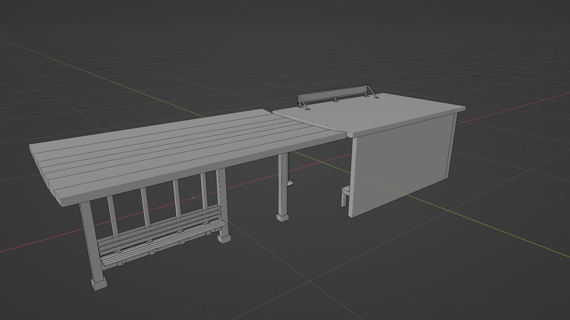 Bus Stops Low-poly 3D model_16