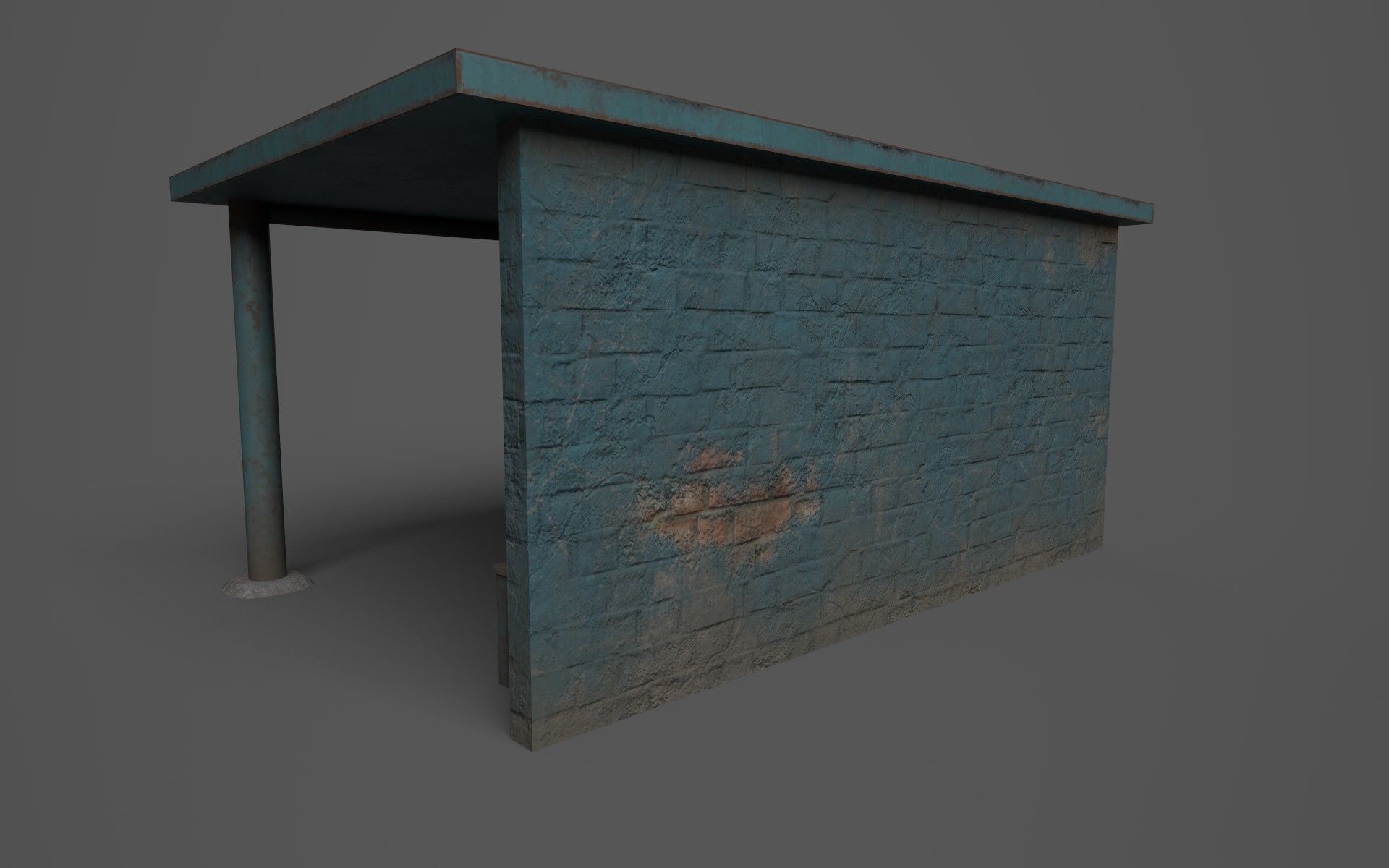 Bus Stops Low-poly 3D model_9