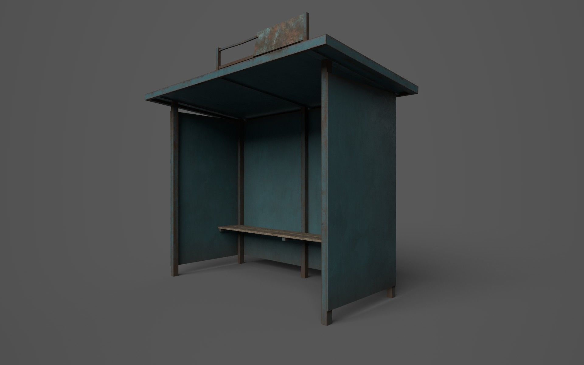 Bus Stops Low-poly 3D model_4