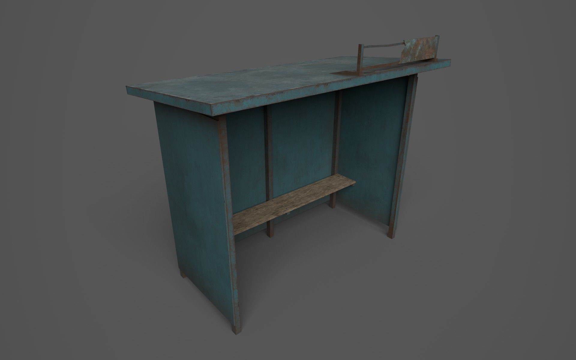 Bus Stops Low-poly 3D model_5