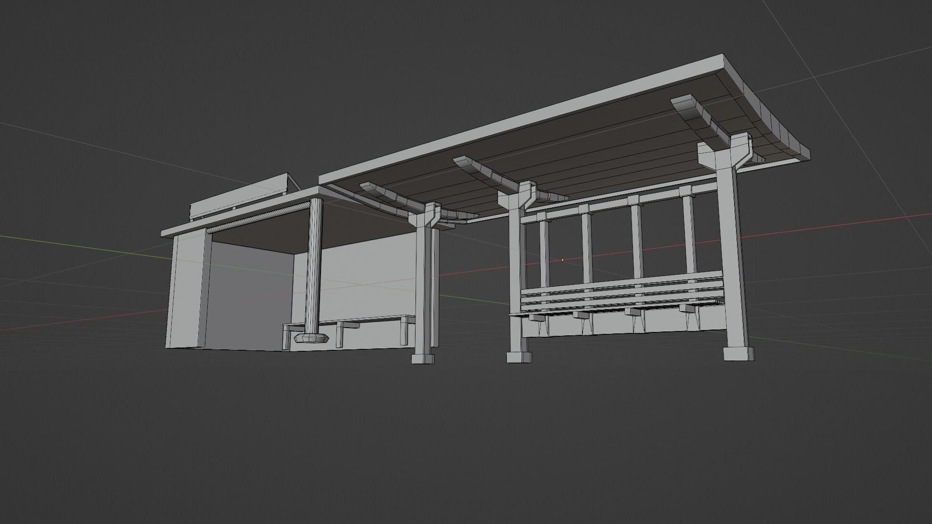 Bus Stops Low-poly 3D model_15