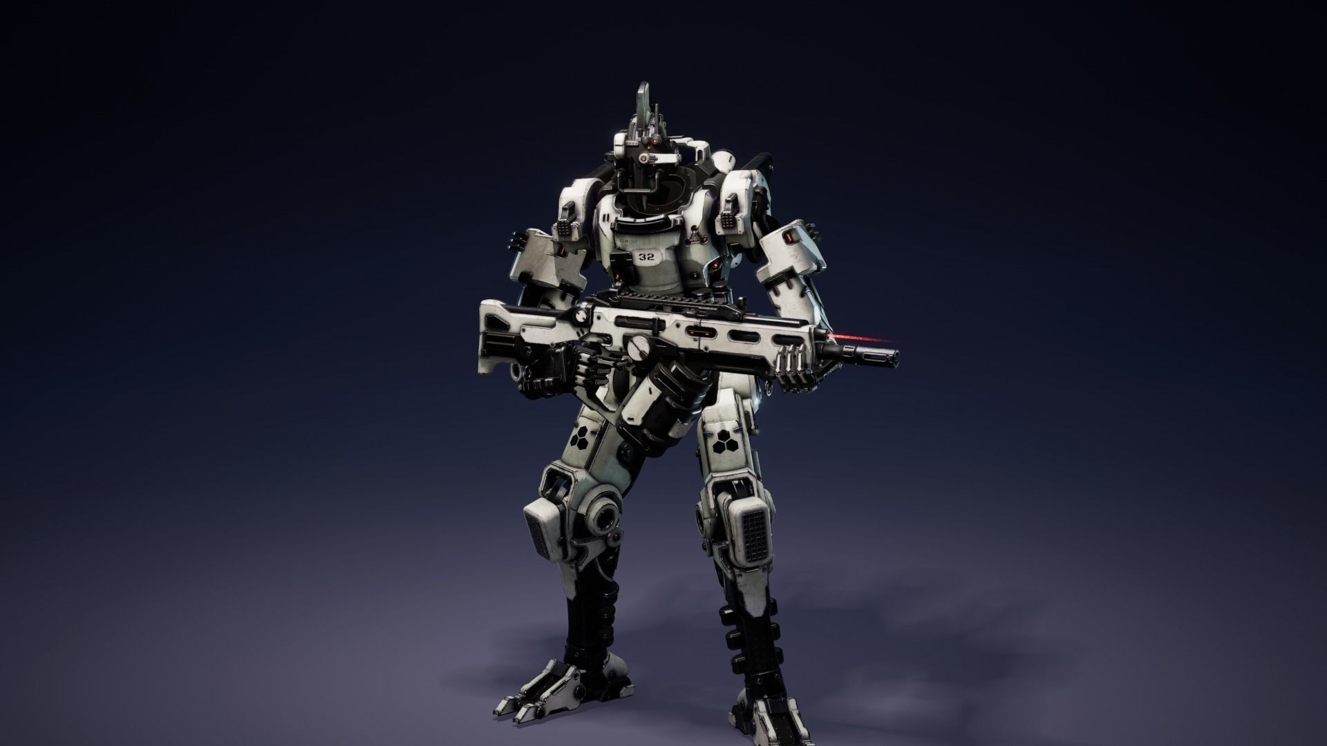 Etasphera32 lego robot holding gun Low-poly 3D model_17