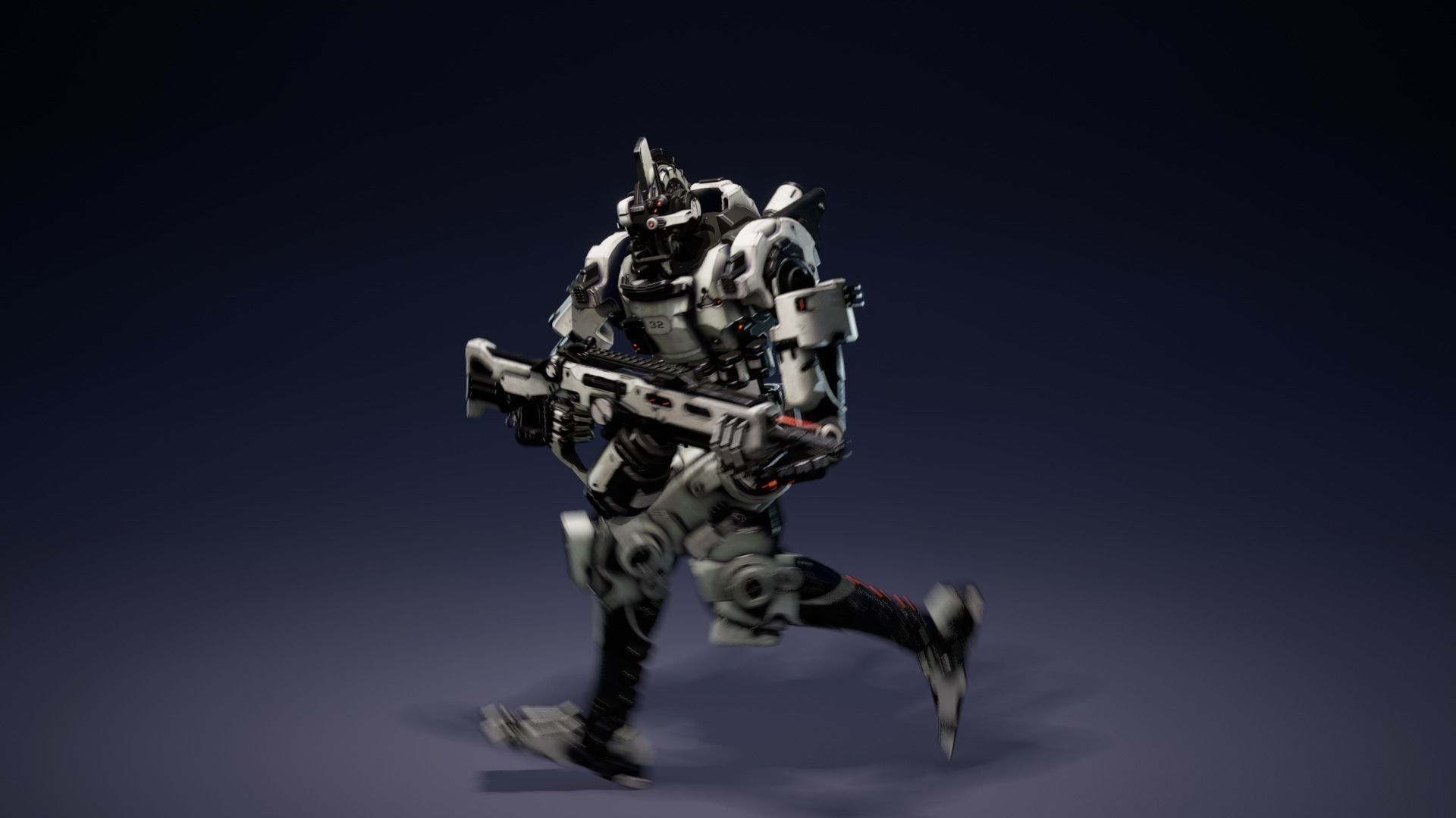 Etasphera32 lego robot holding gun Low-poly 3D model_21