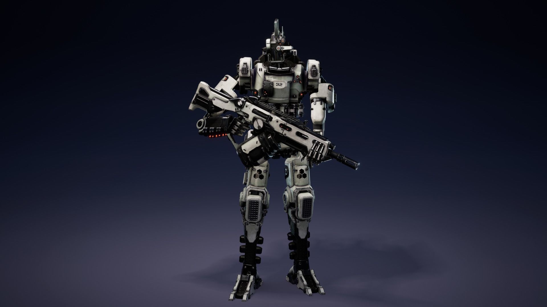 Etasphera32 lego robot holding gun Low-poly 3D model_3