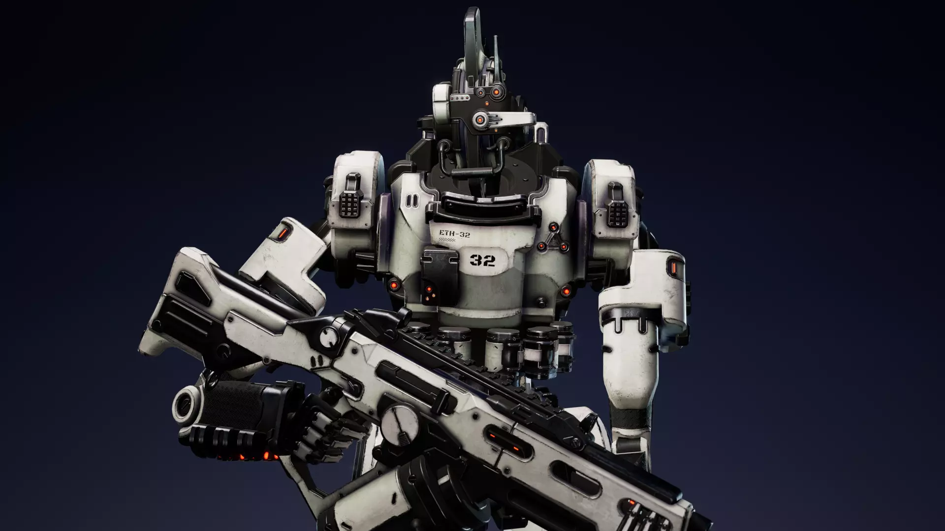 Etasphera32 lego robot holding gun Low-poly 3D model_0