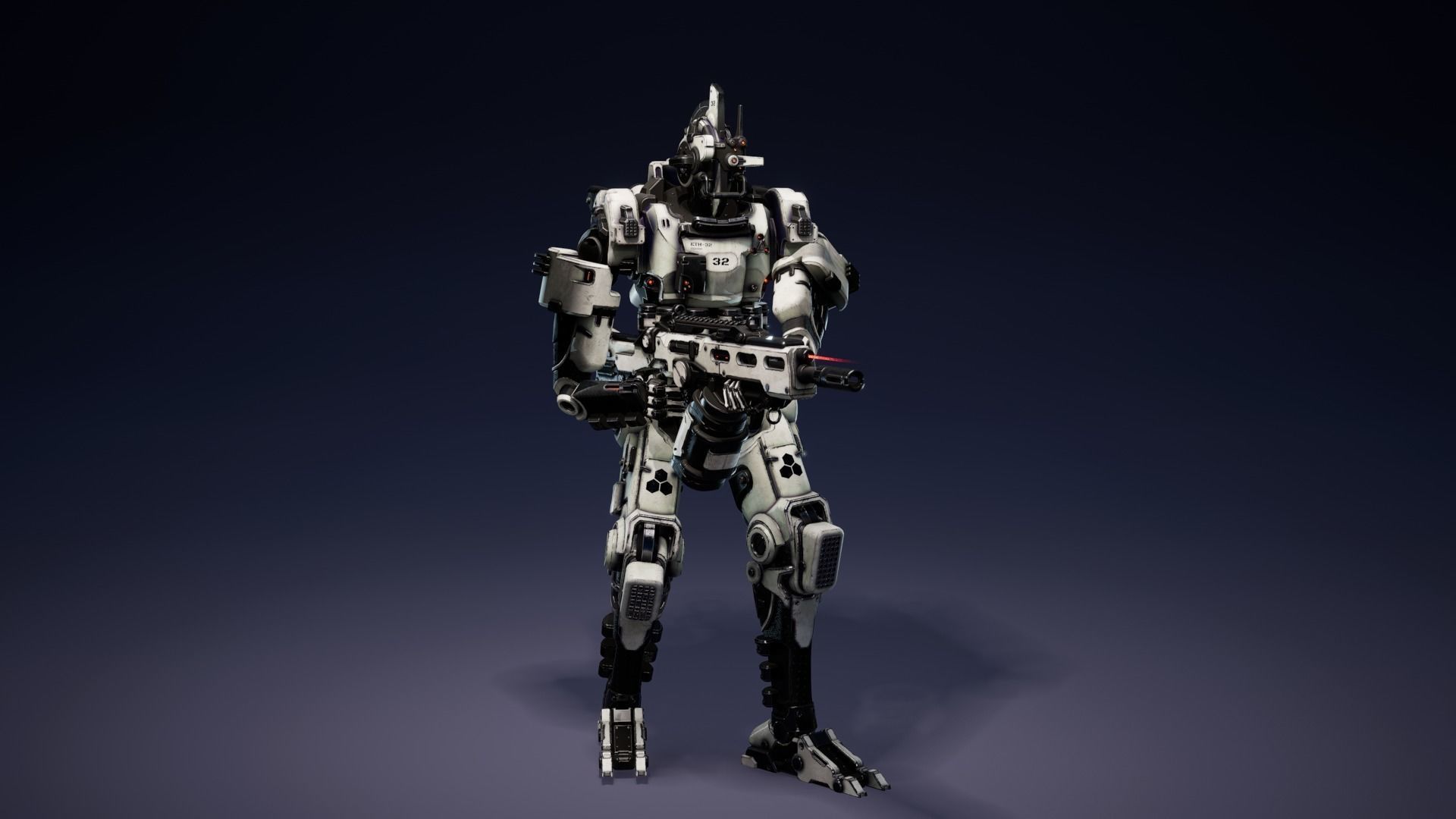 Etasphera32 lego robot holding gun Low-poly 3D model_13