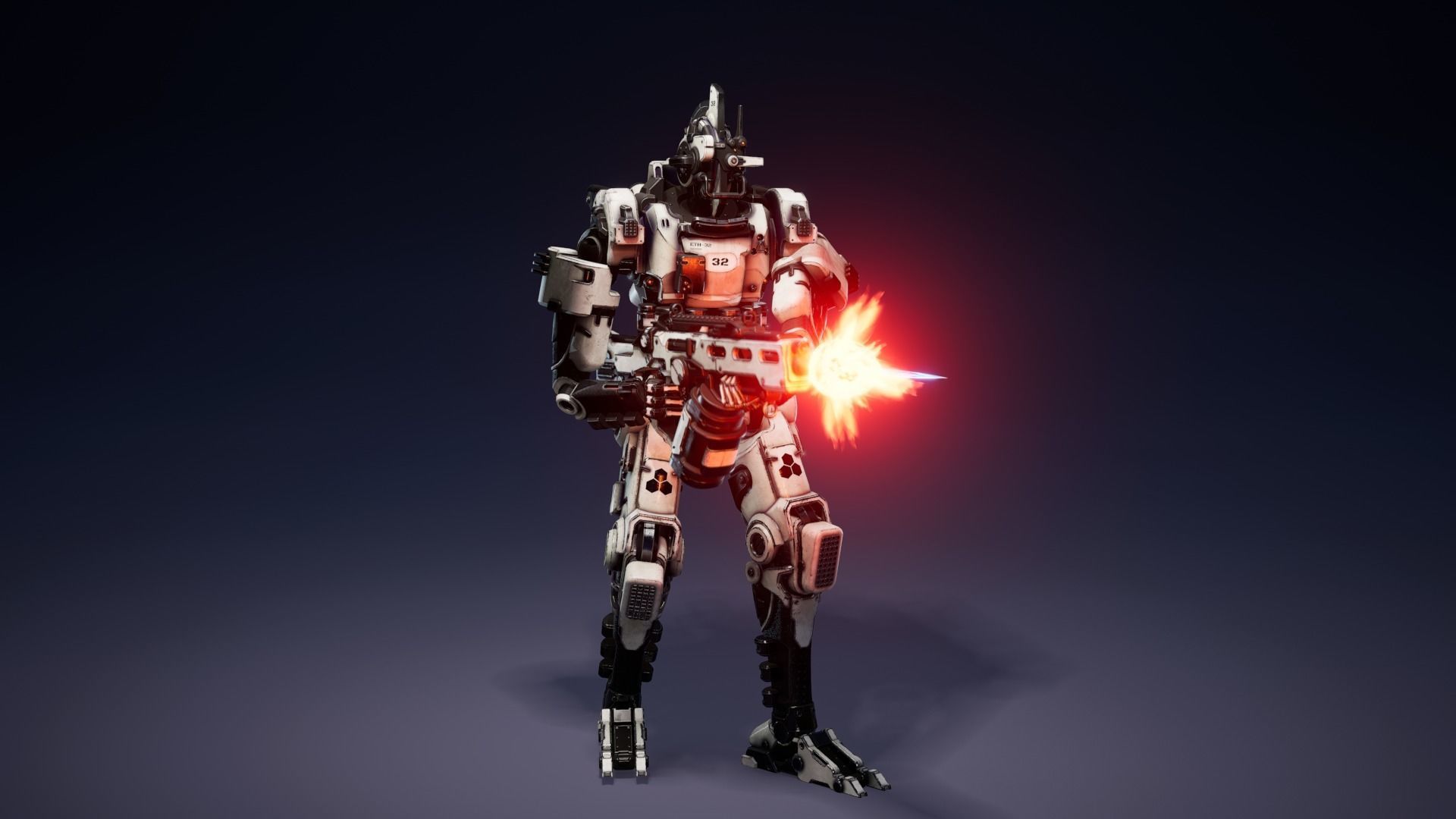 Etasphera32 lego robot holding gun Low-poly 3D model_14