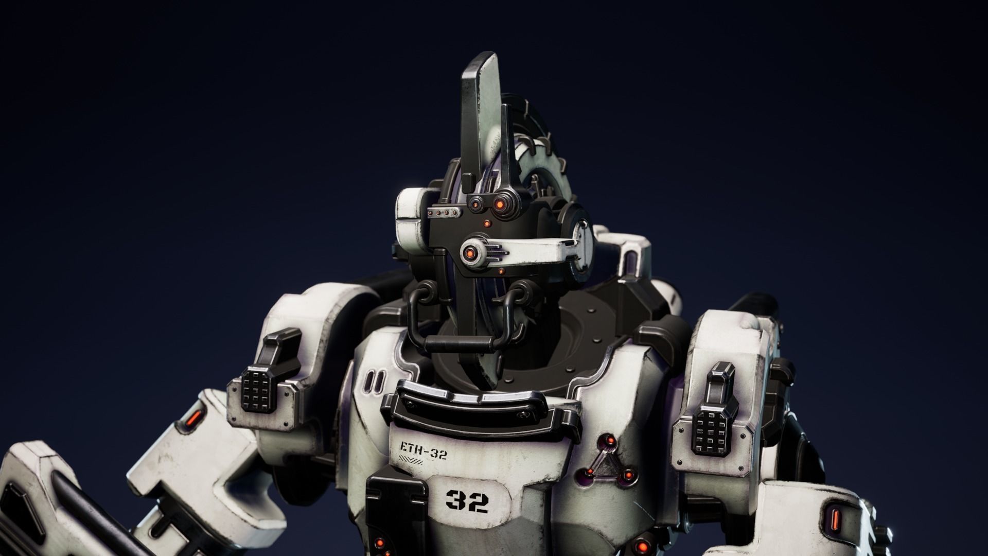 Etasphera32 lego robot holding gun Low-poly 3D model_7