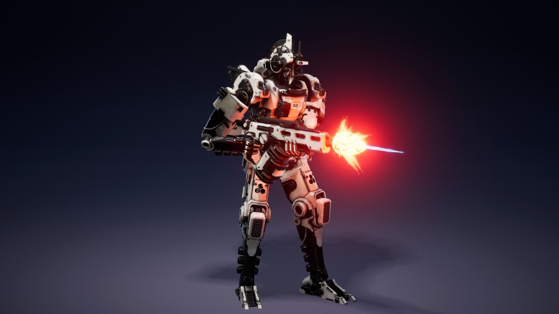 Etasphera32 lego robot holding gun Low-poly 3D model_15