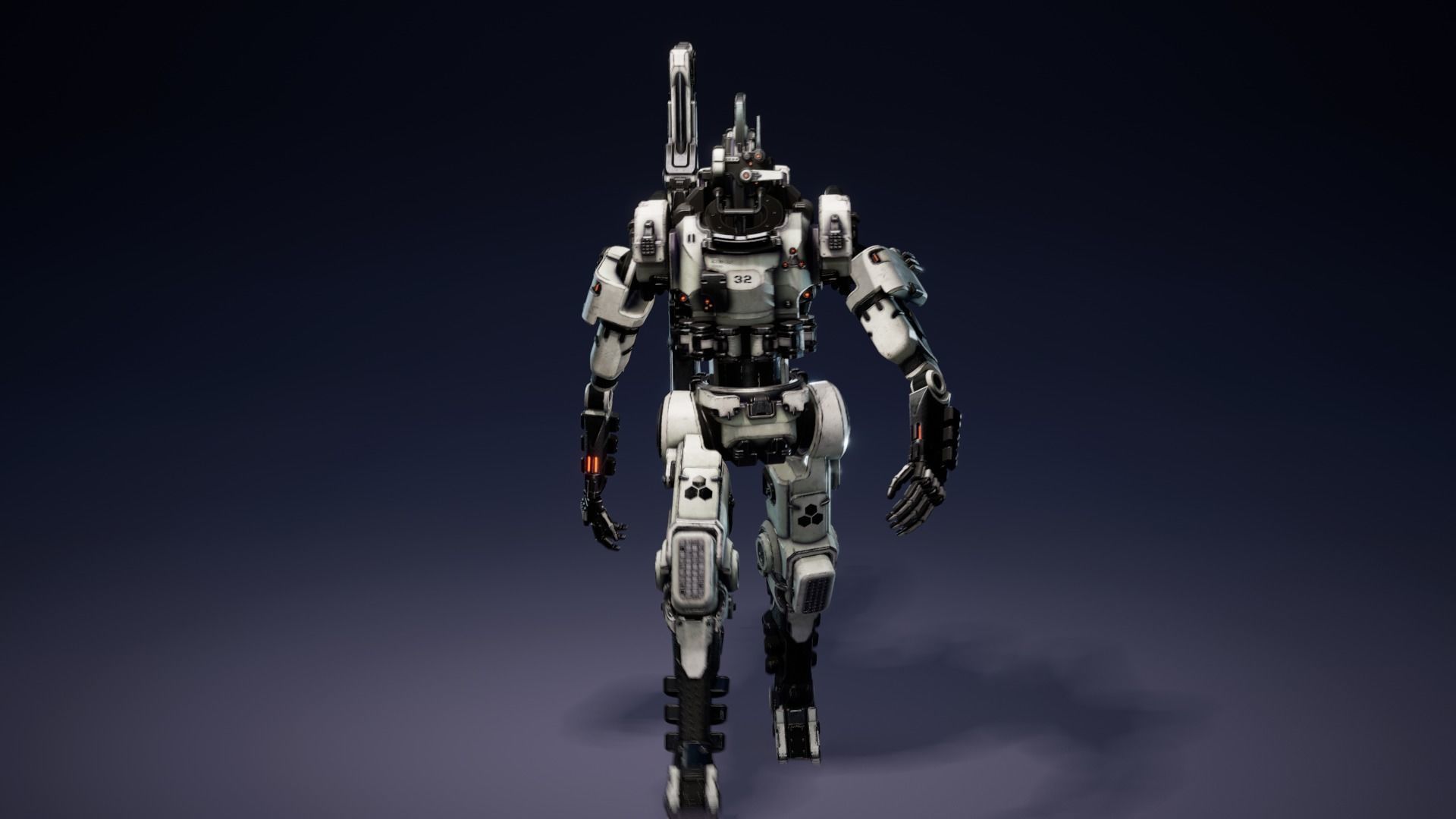 Etasphera32 lego robot holding gun Low-poly 3D model_10