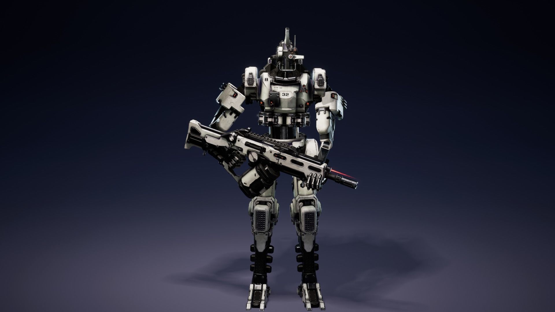Etasphera32 lego robot holding gun Low-poly 3D model_18