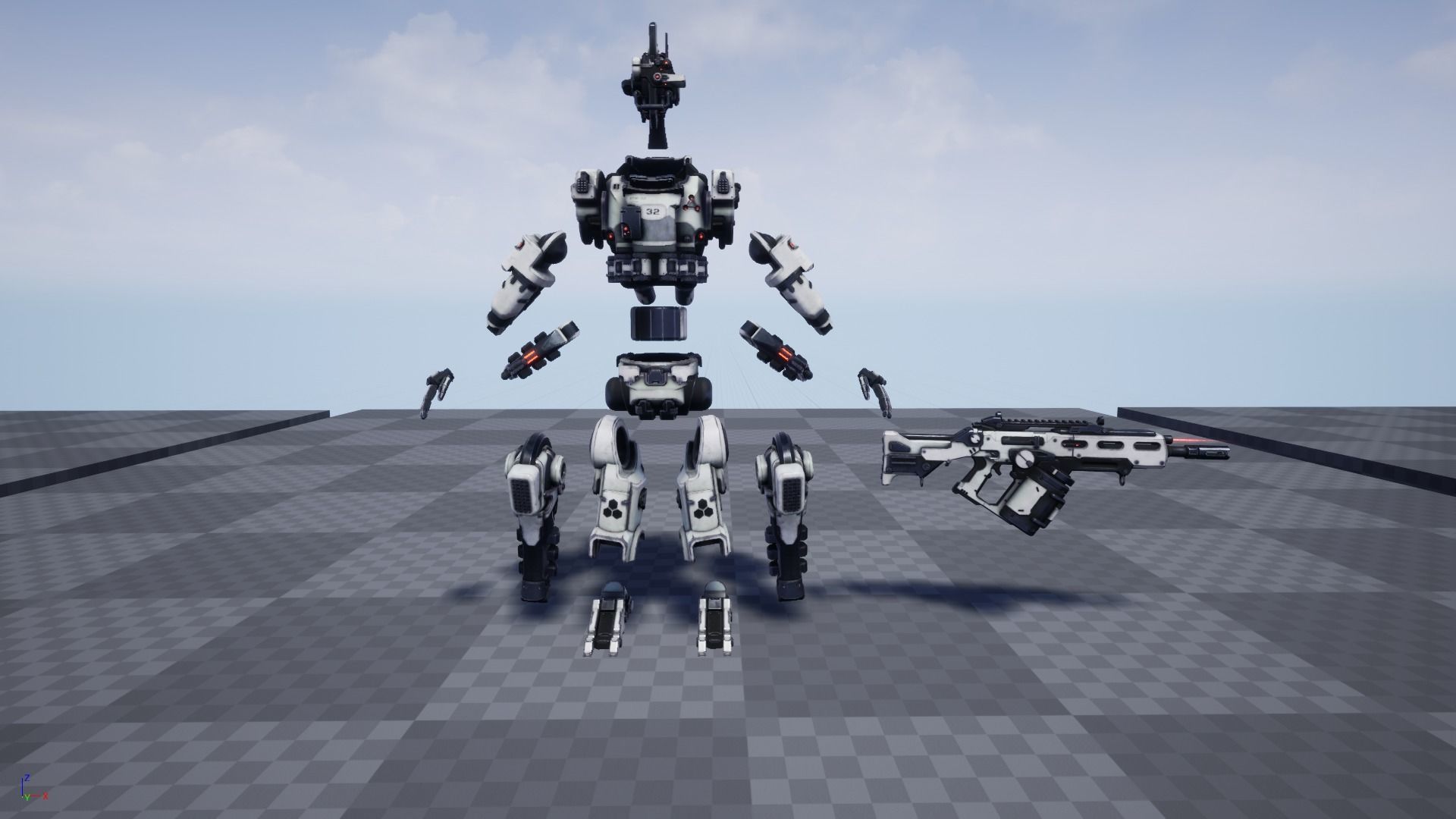 Etasphera32 lego robot holding gun Low-poly 3D model_25