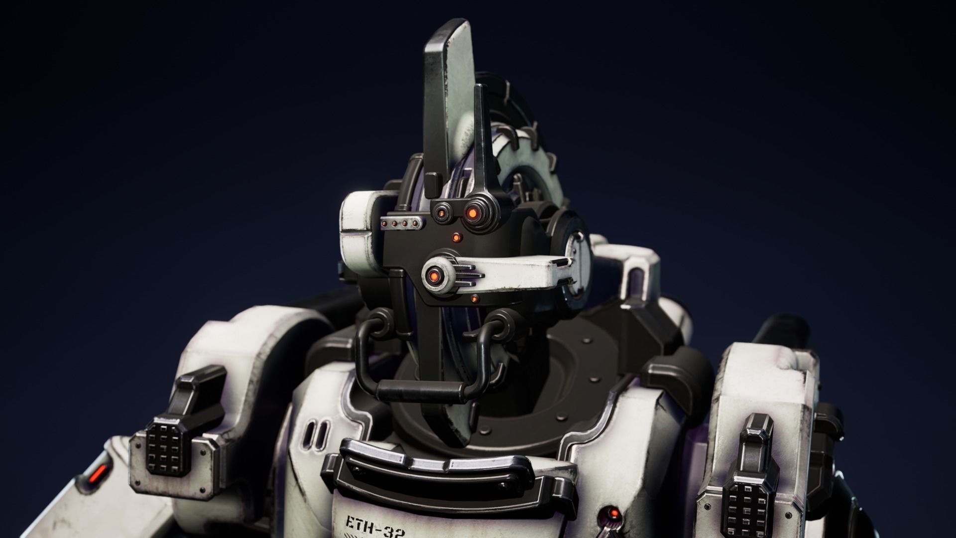 Etasphera32 lego robot holding gun Low-poly 3D model_8