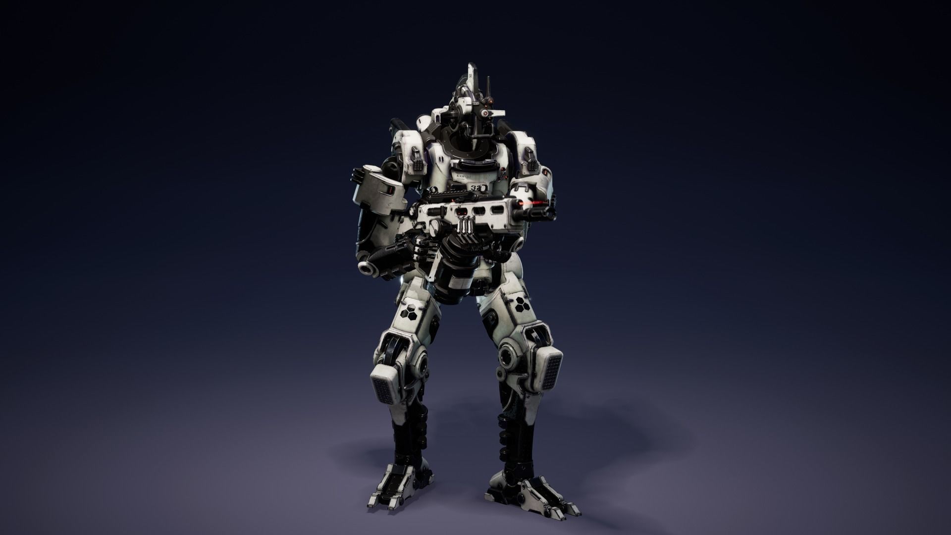 Etasphera32 lego robot holding gun Low-poly 3D model_16