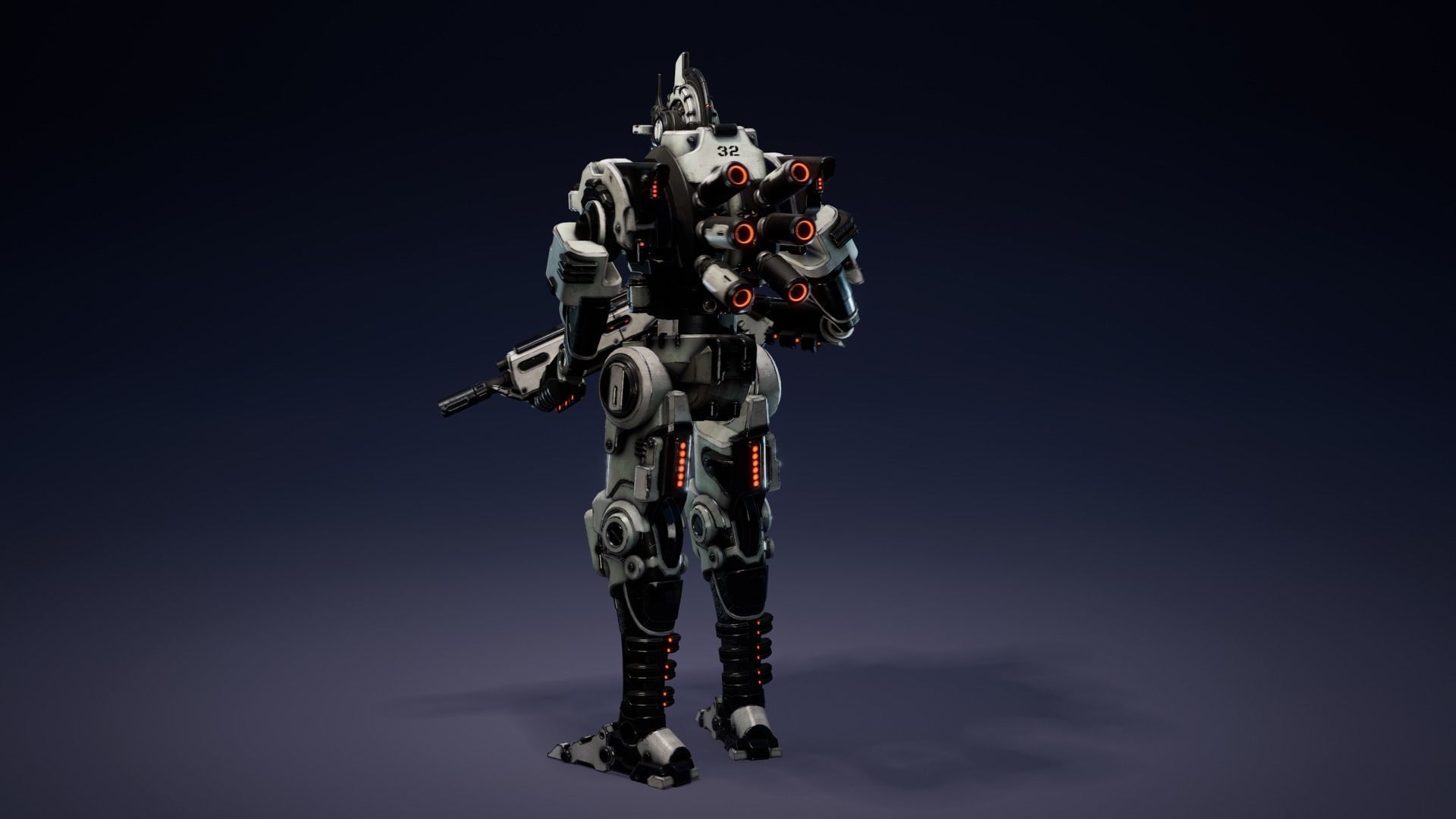 Etasphera32 lego robot holding gun Low-poly 3D model_4