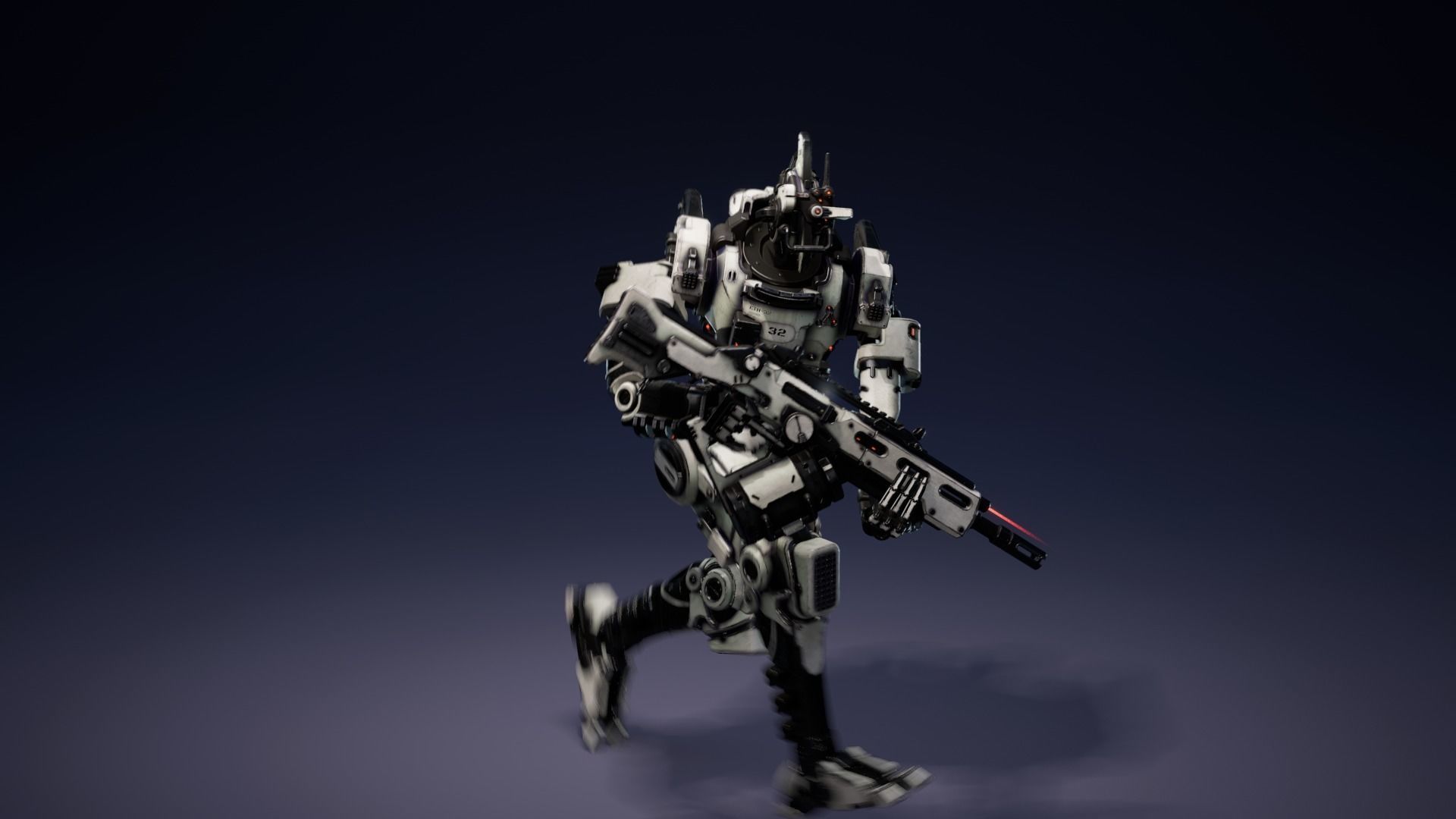 Etasphera32 lego robot holding gun Low-poly 3D model_20