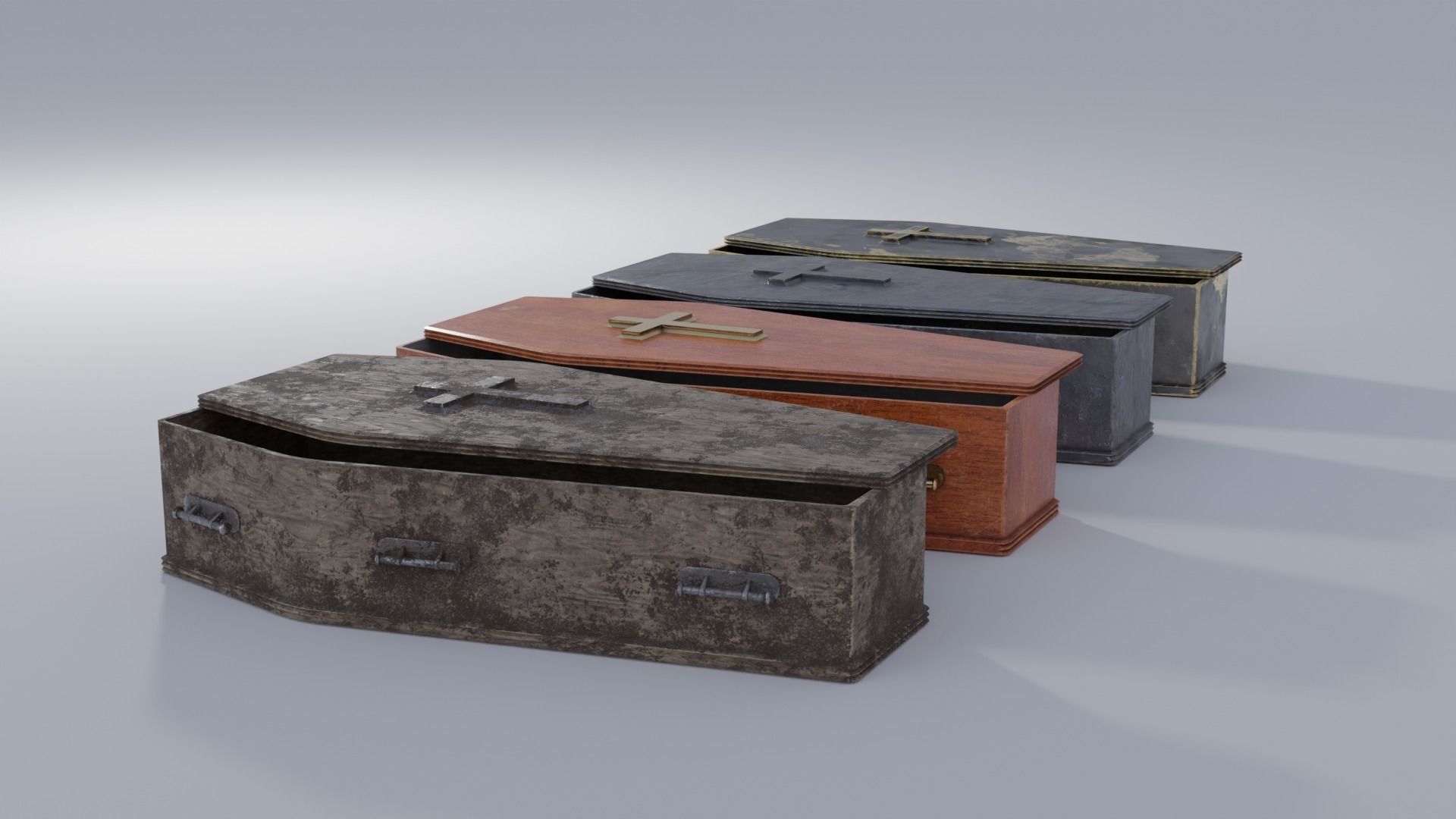 Ultimate Coffin Pack with 4K Textures Low-poly 3D model_4