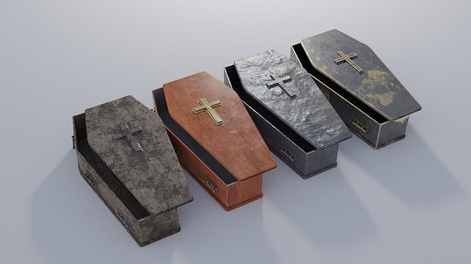 Ultimate Coffin Pack with 4K Textures Low-poly 3D model