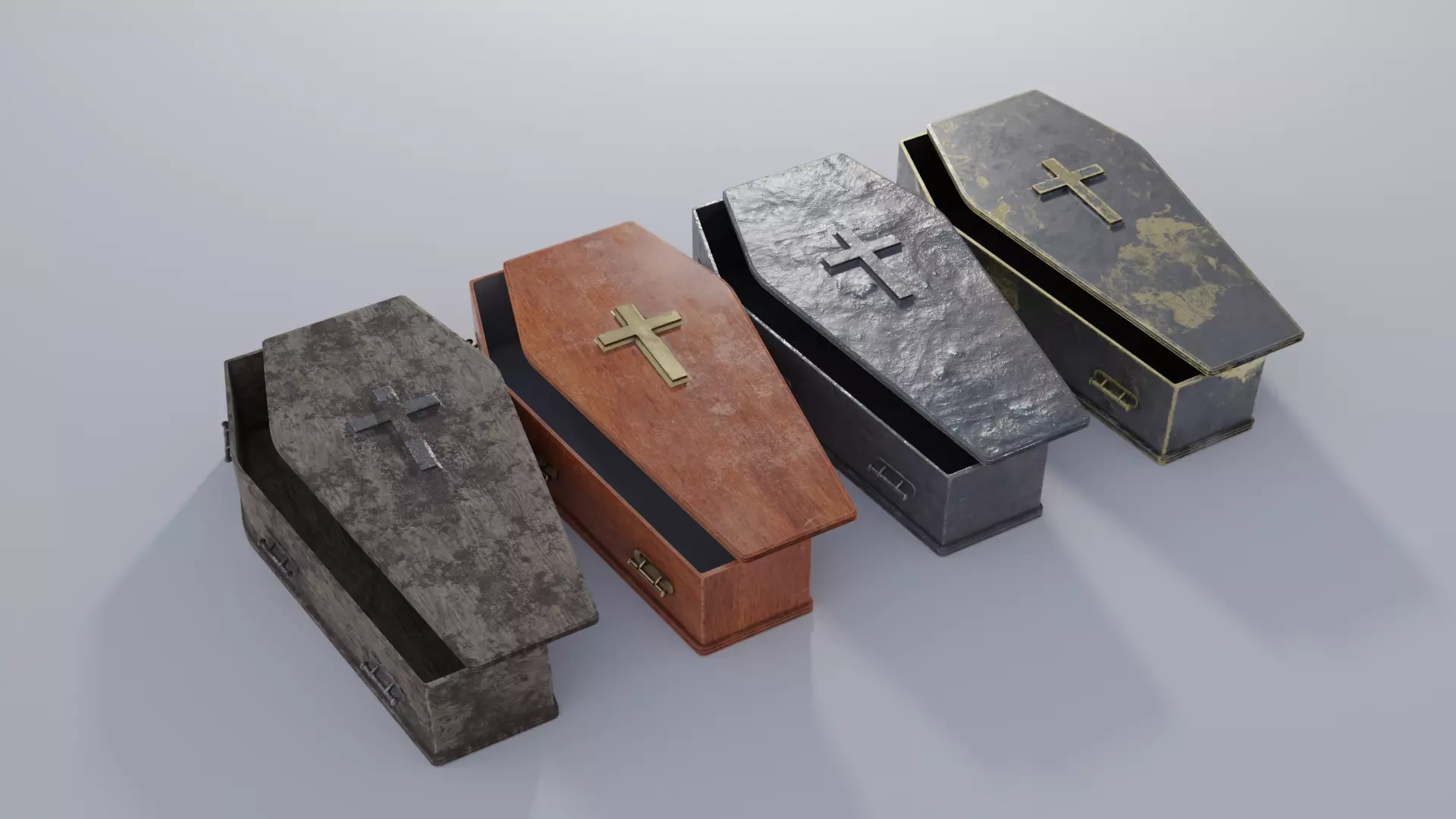 Ultimate Coffin Pack with 4K Textures Low-poly 3D model_0