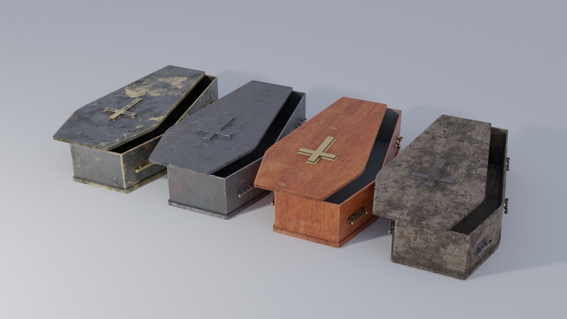 Ultimate Coffin Pack with 4K Textures Low-poly 3D model_3