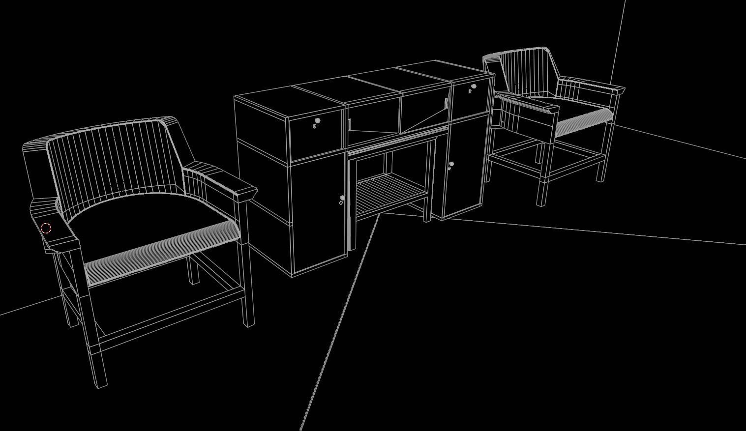 Minimalist Front yard lounge Free low-poly 3D model_5
