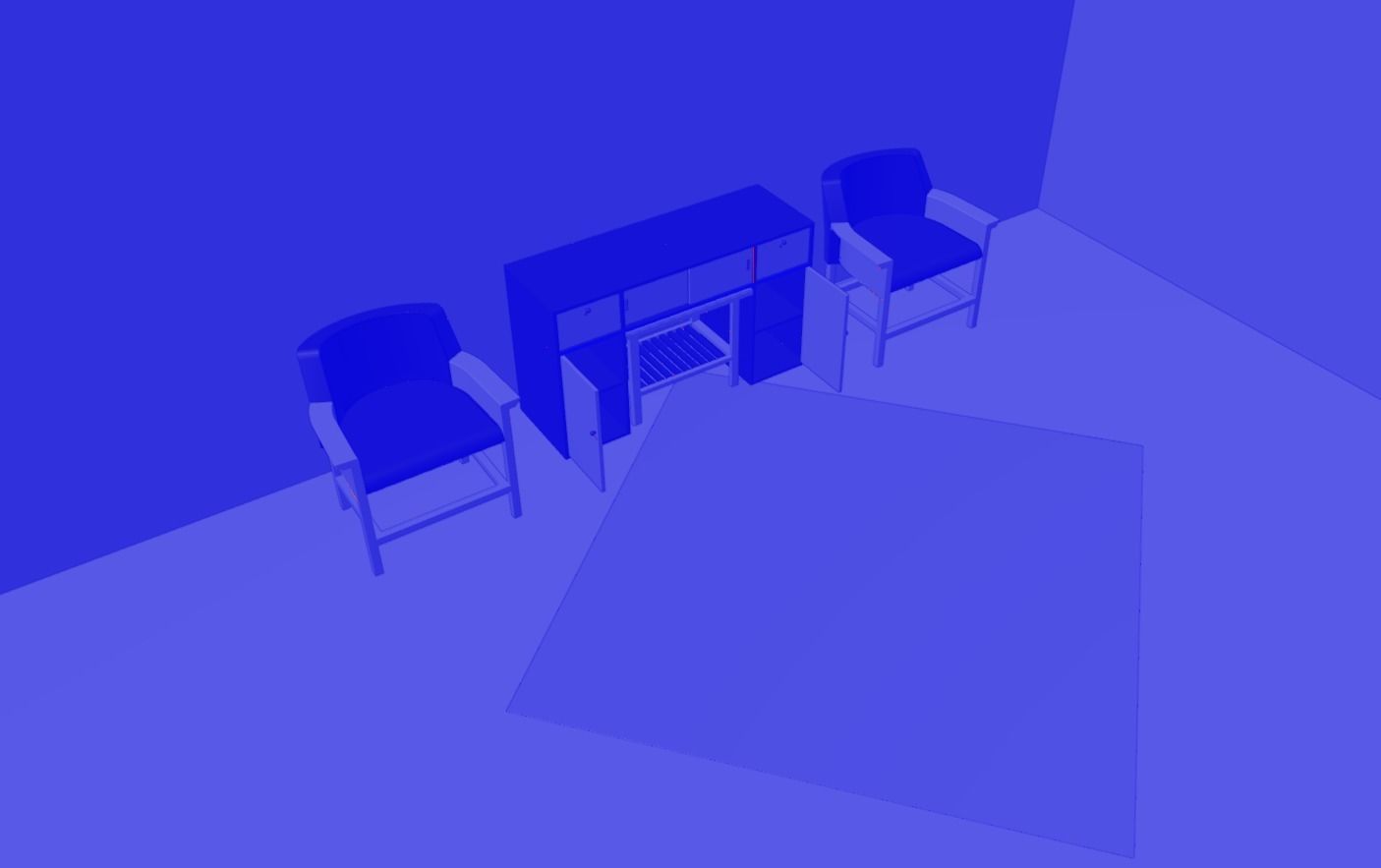 Minimalist Front yard lounge Free low-poly 3D model_2