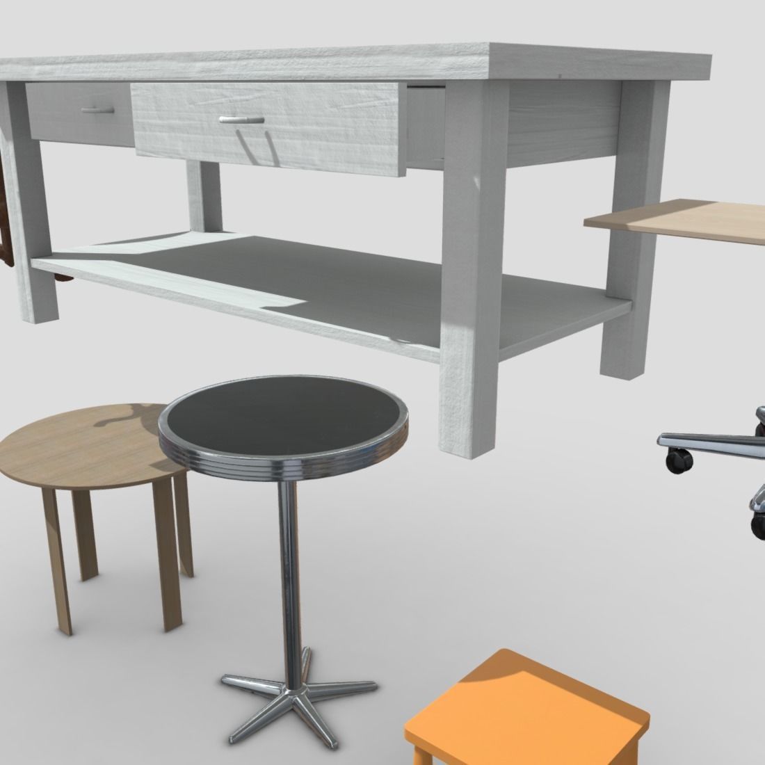 Table Pack Low-poly 3D model_12